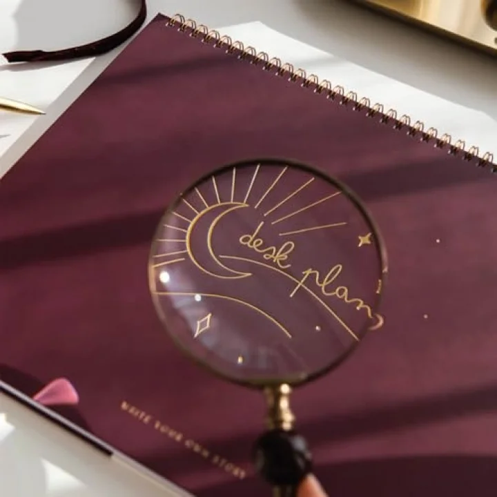 Süresiz Haftalık Spiralli Masaüstü Planlayıcı 24x34 cm - Desk Planner Bordo