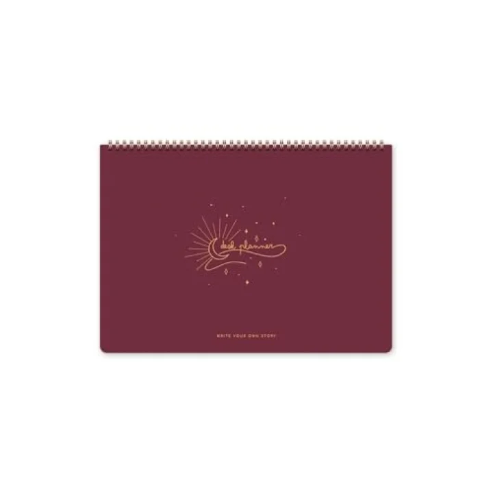 Süresiz Haftalık Spiralli Masaüstü Planlayıcı 24x34 cm - Desk Planner Bordo