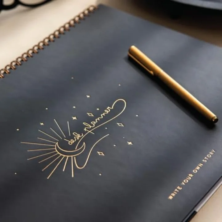 Süresiz Haftalık Spiralli Masaüstü Planlayıcı 24x34 cm - Desk Planner Siyah