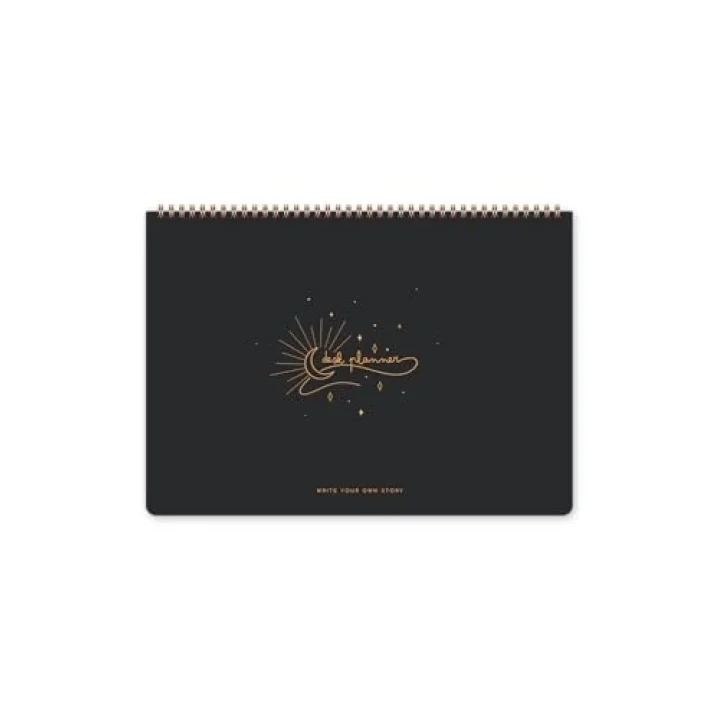 Süresiz Haftalık Spiralli Masaüstü Planlayıcı 24x34 cm - Desk Planner Siyah