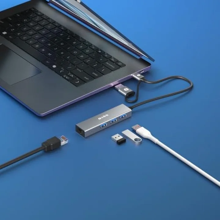 Swapp SW-U332 Type-C & USB3.0 1000Mbps 3 Port Usb Gigabit Ethernet Adaptör