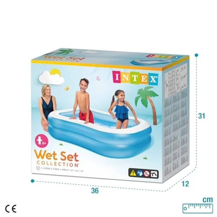 Swim Center aile havuzu, şişirilmiş boyut: 203 cm x 152 cm x 48 cm (57180NP)