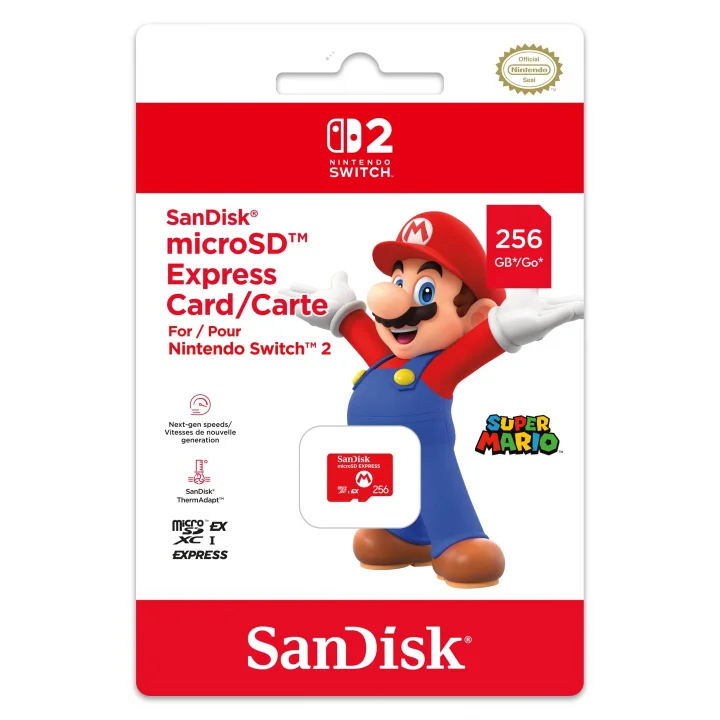 SWITCH 2 MICRO SD CARD SANDISK - MARIO 256GB