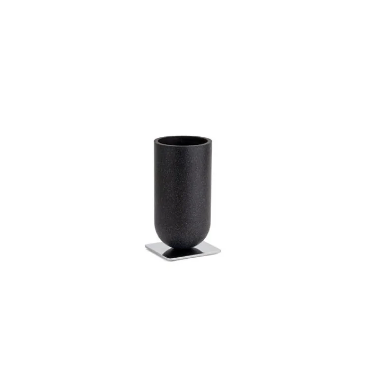 System Diş Fırçalığı Siyah/Krom Renk 143X75X75 Mm