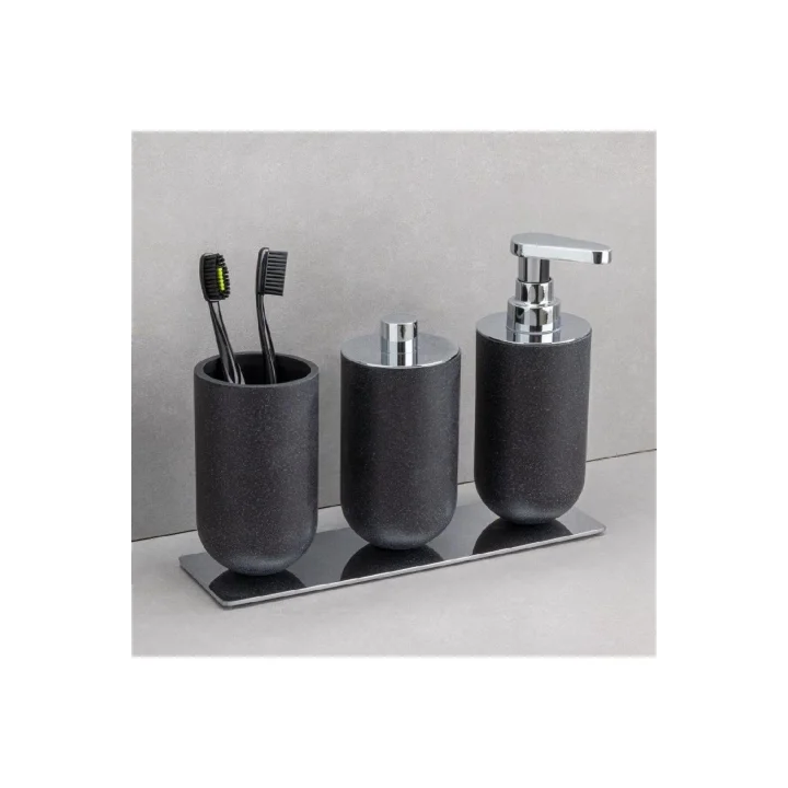 System Diş Fırçalığı Siyah/Krom Renk 143X75X75 Mm