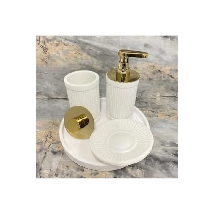 System Reçine Tezgah Üstü Pamukluk Beyaz-Gold 149X80X80 Mm