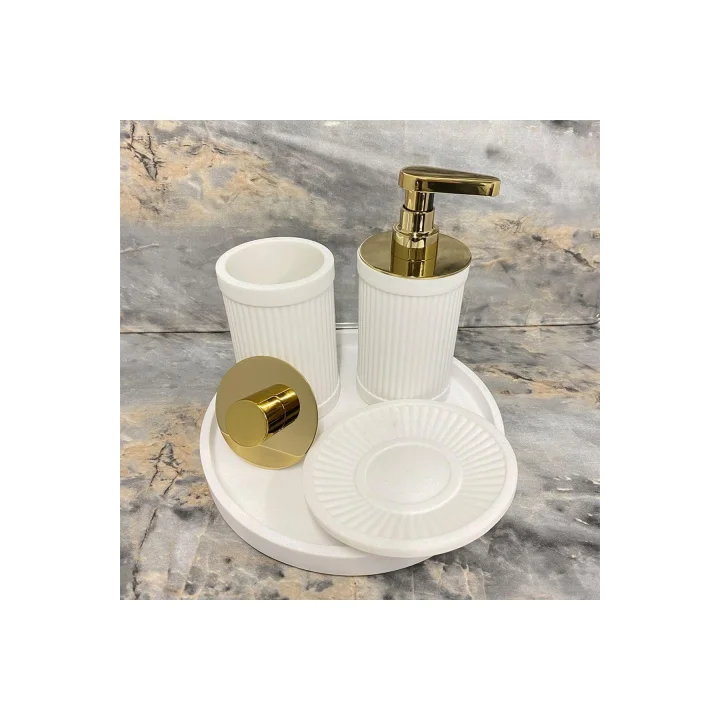 System Reçine Tezgah Üstü Pamukluk Beyaz-Gold 149X80X80 Mm