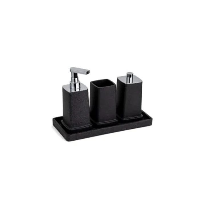 System Sıvı Sabunluk Siyah/Krom Renk 195X95X87 Mm