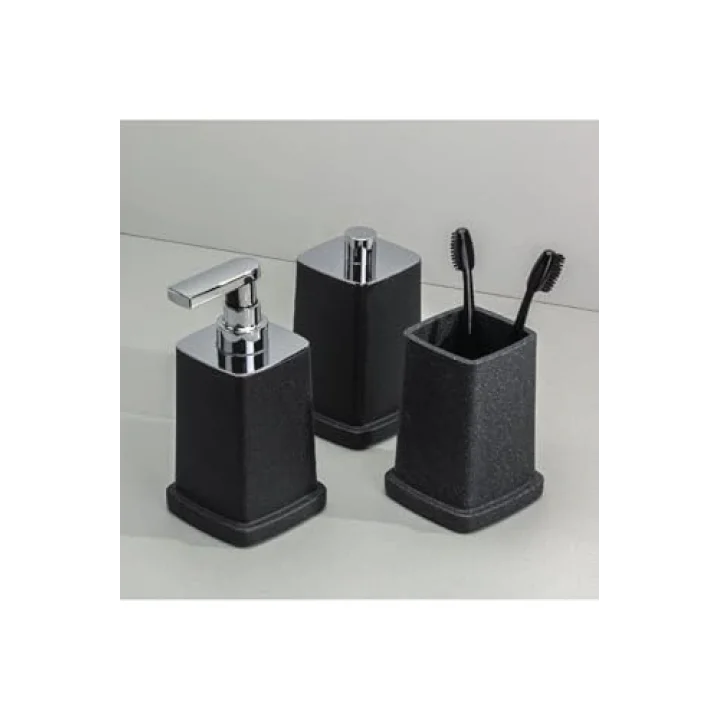 System Sıvı Sabunluk Siyah/Krom Renk 195X95X87 Mm