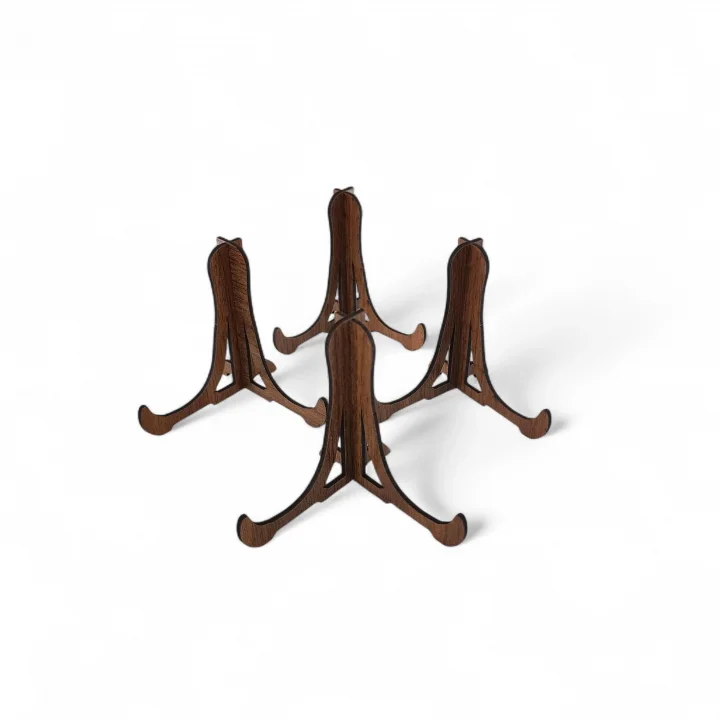 Tabak ve Süs Levhaları Gerçek Ahşap 4lü Teşhir Ayağı 10 cm x 10 cm Stand