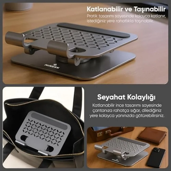 Tablet Standı 360 Derece Dönebilen Katlanabilir Ergonomik Tablet Tutucu