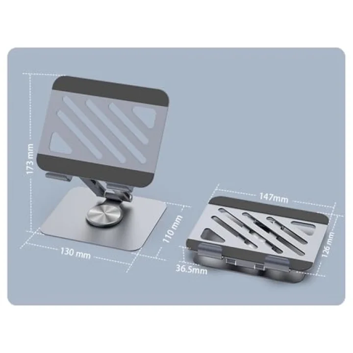 Tablet Standı 360° Dönebilen Tablet Tutucu Katlanabilir Alüminyum Tablet ve Telefon Standı