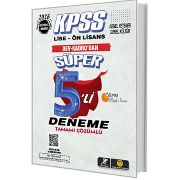 Tasarı KPSS Lise-Önlisans Süper 5li Deneme