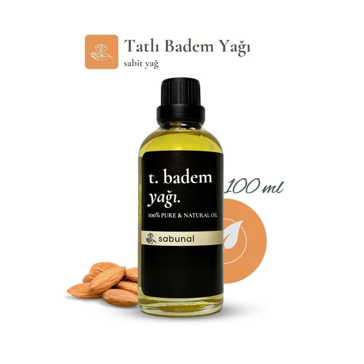 Tatlı Badem Yağı 100 ml - Cilt ve Saç Uyumlu Nemlendirici Yağ