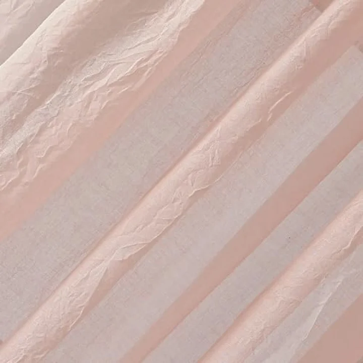 Tayla Ezilmiş Doku Yarı Şeffaf Çubuk Cep Perde Paneli, 127 cm x 213 cm, Pembe