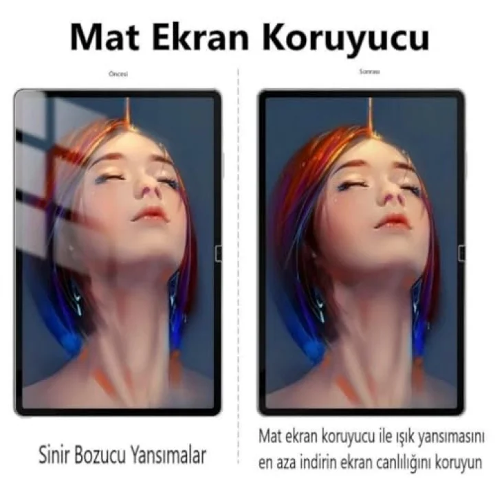 TCL TAB 10 FHD 10.1 inç Mat Ekran Koruyucu Şeffaf