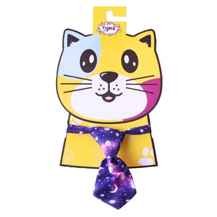 Team Galaksi Desenli Kravat Kedi Tasması