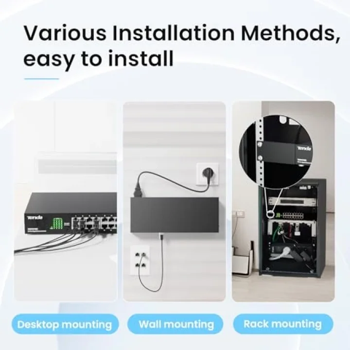 TEG1016D 16 Port 10/100/1000 Mbps Gigabit Rack-Mount Switch Metal Kasa