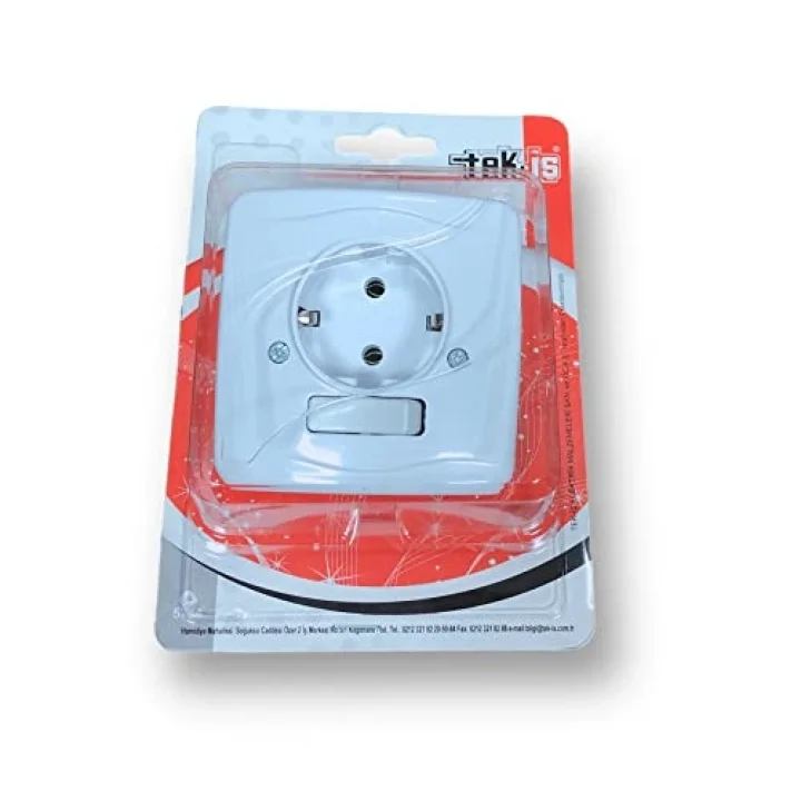 Tek-İş 524335 Priz Anahtarlı, Beyaz