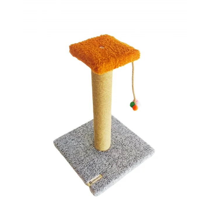Tek Katlı Stepli Gri Kedi Tırmalama Tahtası
