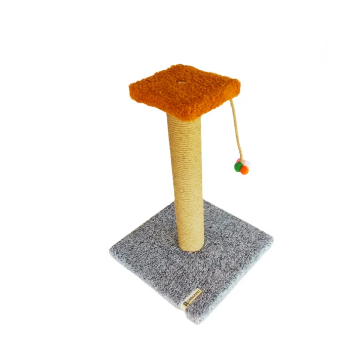 Tek Katlı Stepli Gri Kedi Tırmalama Tahtası