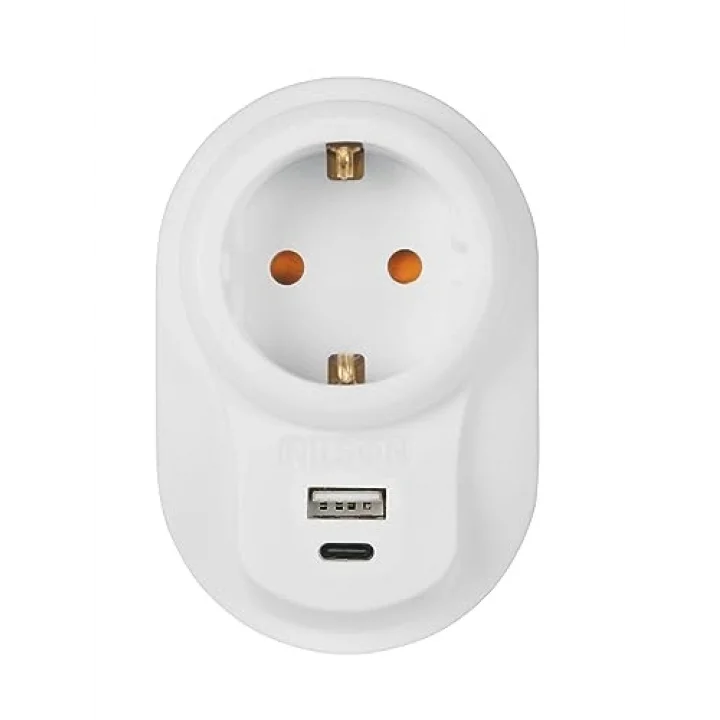 Tekli Akım Korumalı Priz USB + Type C Hızlı Şarj