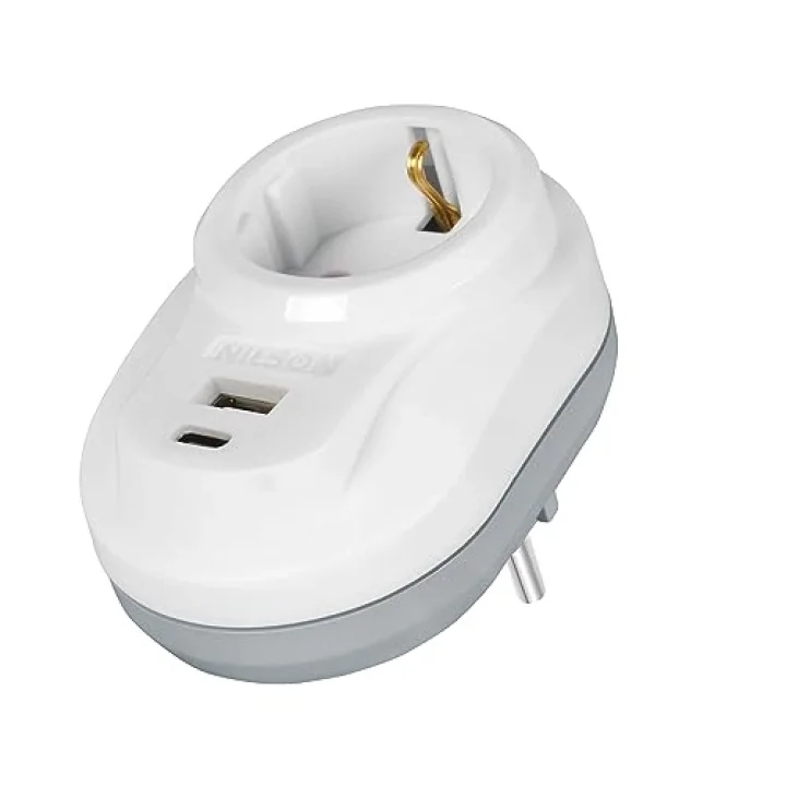 Tekli Akım Korumalı Priz USB + Type C Hızlı Şarj
