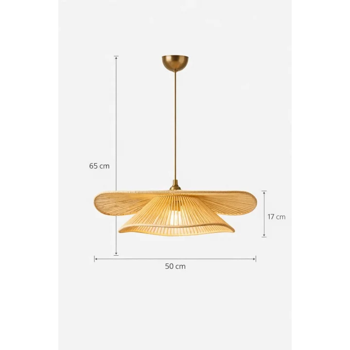 Tekli Sarkıt Avize Modern Metal Tavan Aydınlatma, E27 Duy, Ayarlanabilir Yükseklik 51–60 cm, 50×54 cm – Duvela Handmade