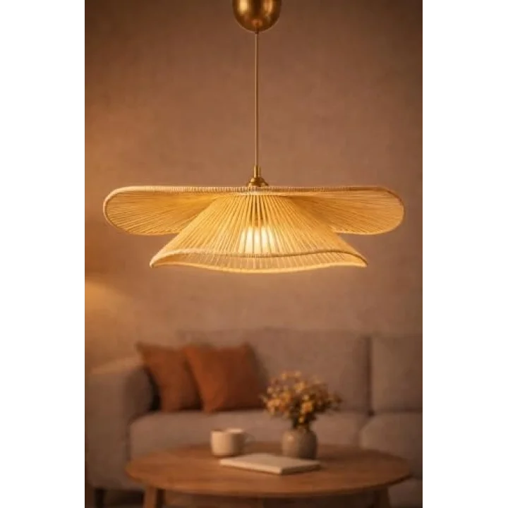 Tekli Sarkıt Avize Modern Metal Tavan Aydınlatma, E27 Duy, Ayarlanabilir Yükseklik 51–60 cm, 50×54 cm – Duvela Handmade