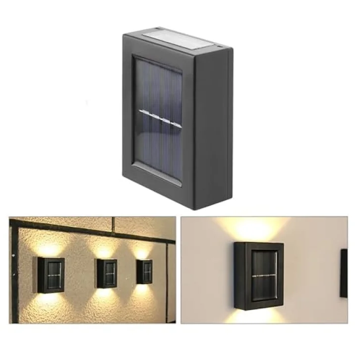 Tekli Solar Bahçe Aydınlatması Güneş Enerjili Bahçe Aydınlatması Duvar Lambası Çift Taraflı Aplik Işık Led Işık