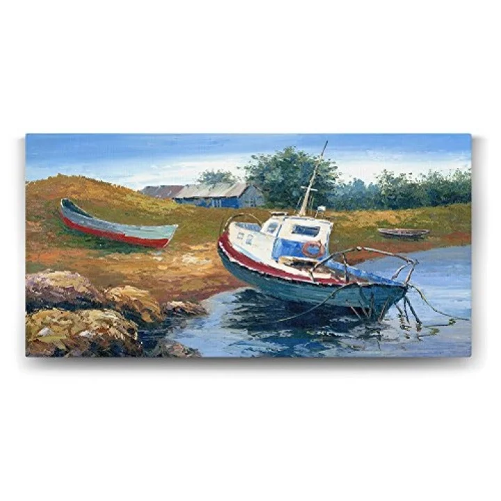 Tekne Manzara Tablosu - 160x80cm