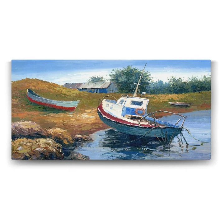 Tekne Manzara Tablosu - 160x80cm
