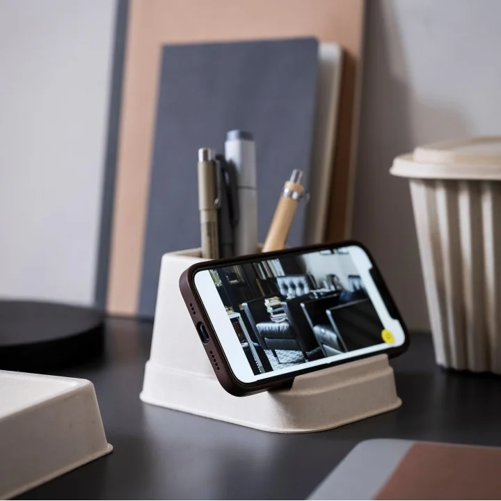 Telefon/tablet standı, natürel, 14x8x10 cm