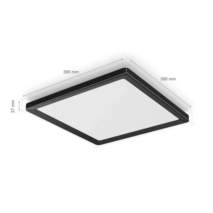 Tento WCA Slim Kare Tavan Paneli 40x40cm - Siyah - 25.000 Saat Ampul Kullanım Ömrü
