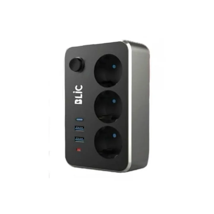 Termal Akım Korumalı 3lü Priz ve USB Şarj İstasyonu 2 USB, 1 Type-C