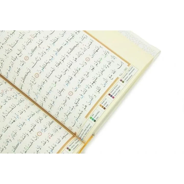 Termo Deri Ciltli Tecvidli Bilgisayar Hattı Arapça Orta Boy Kuranı Kerim - Beyaz