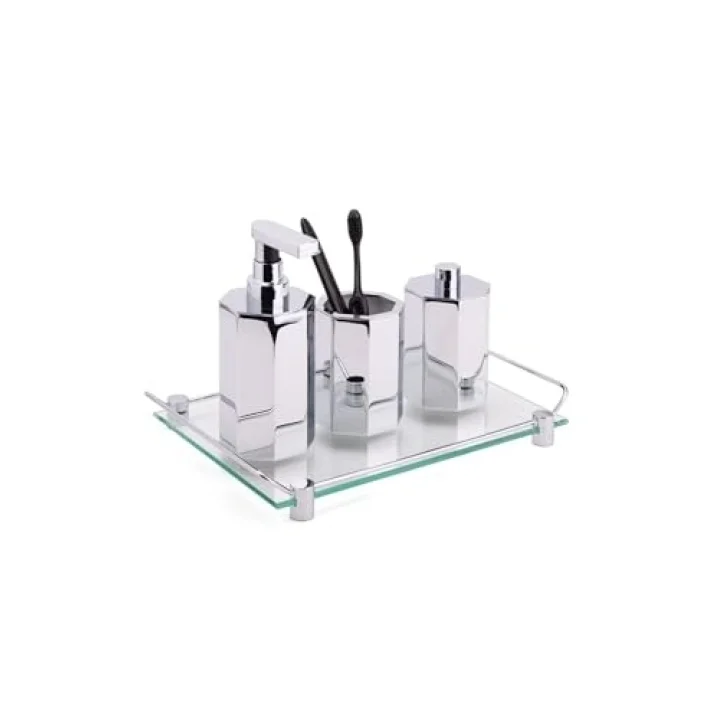 Tezgah Üstü Diş Fırçalığı Krom Renk 102X70X70 Mm