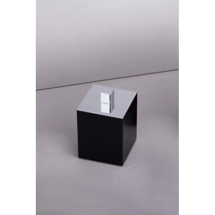 Tezgah Üstü Mat Siyah-Krom Pamukluk 80X80Mm