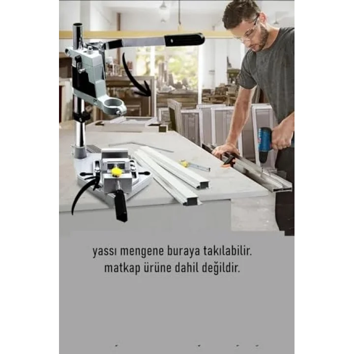 Tezgah Üstü Matkap Standı + Tezgah Mengenes Seti 722473