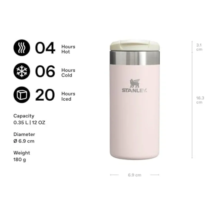 The Aerolight Transit Mug Termos Bardak, 0.35 Litre, Pembe Kuvars 2.0 (Rose Quartz)