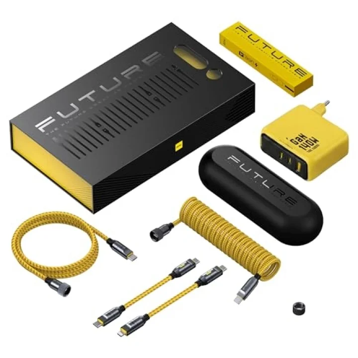 The Future Creative Power 2,6m 480Mbps 240W PD 3.1 MFI Lisanslı Süper Hızlı Şarj/Data Kablo, Youth 140W 3 Portlu Şarj Adaptörü Seti