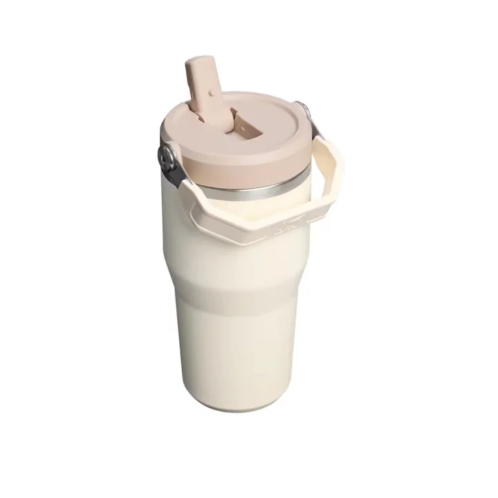 The IceFlow Flip Straw Pipetli Termos Bardak 0.59 LT Matara Bej, 10-13425-0119