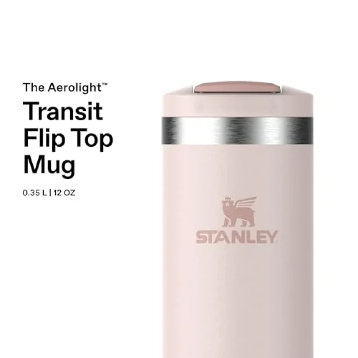 The Transit FlipTop Mug Termos 0.35 Litre - Pembe Kuvars (Rose Quartz) | Paslanmaz Çelik