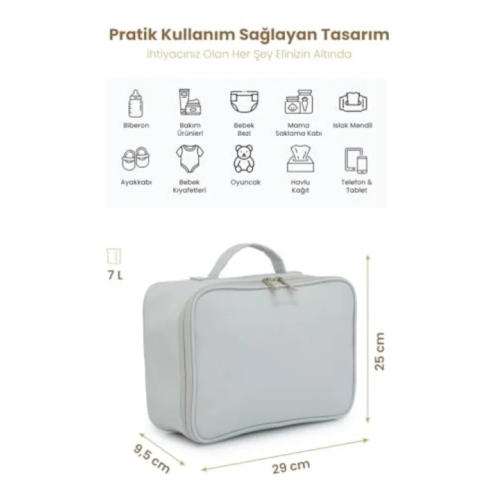 TidyPack Anti-Bakteriyel Astarlı Bebek Kıyafet ve Bez Düzenleme Çantası