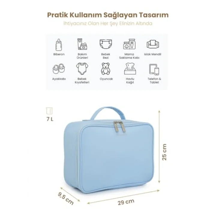 TidyPack Anti-Bakteriyel Astarlı Bebek Kıyafet ve Bez Düzenleme Çantası