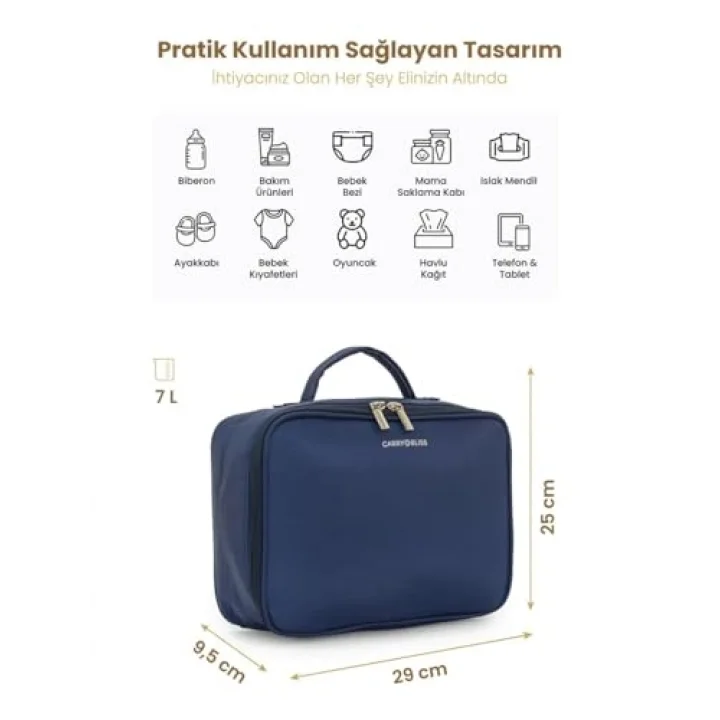TidyPack Anti-Bakteriyel Astarlı Bebek Kıyafet ve Bez Düzenleme Çantası