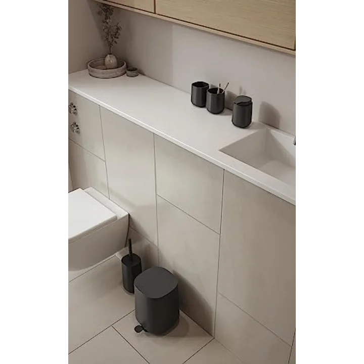 Time tuvalet fırçası, banyo için tuvalet fırçası, çap 10,5 cm, yükseklik 36 cm, siyah