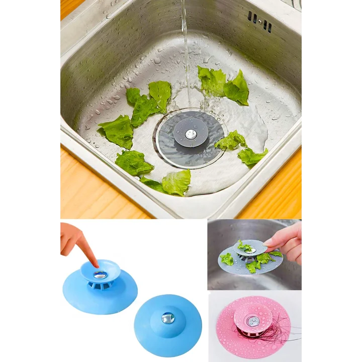 TİNEKE 2 Kademeli Dokunmatik Lavabo Tıkacı Silikon Lavabo Gider Tıpası