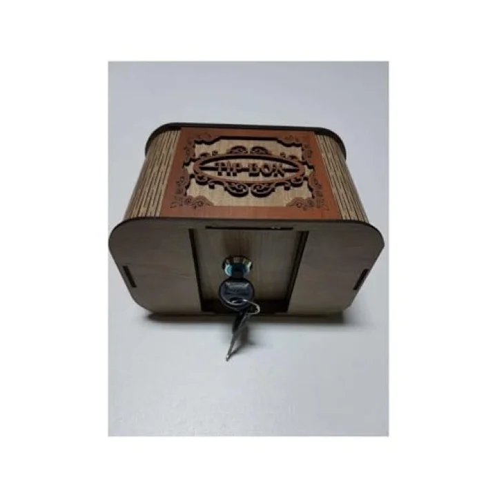 Tip Box Bahşiş Tip Kutusu Ahşap Kumbara Anahtarlı Kilitli