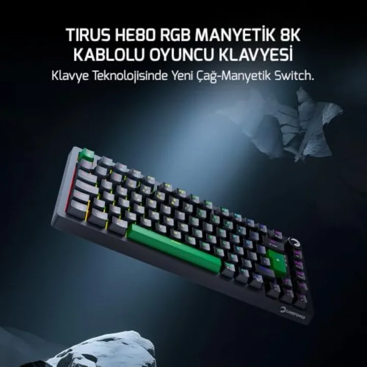 Tirus HE80 8K RGB Manyetik Switch Kablolu Gaming Klavye